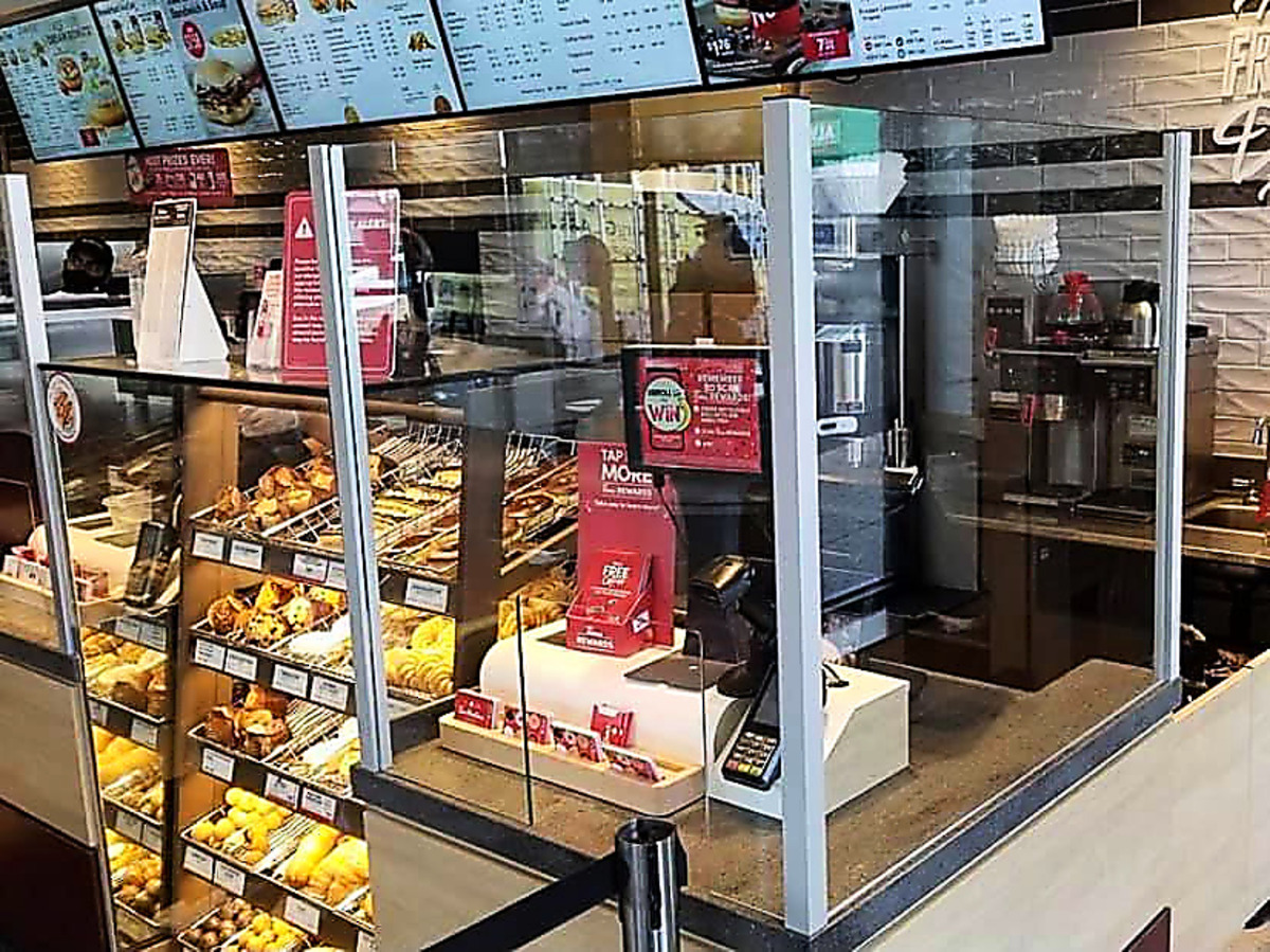 Tim Hortons Counter Glass Installation